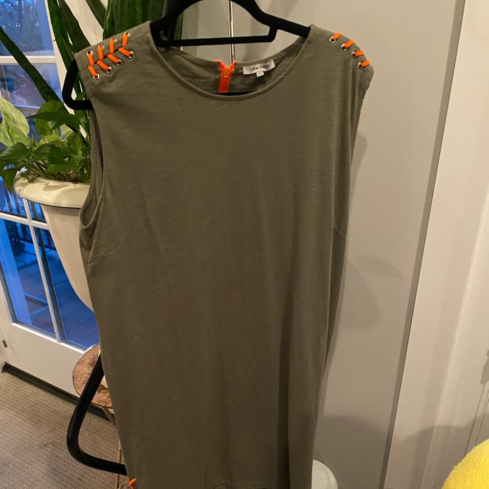 LisaTodd Xl sleeveless dress. Extra fun with contrasting colors. Cotton.